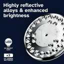 Deneve Deluxe Solar Powered Flagpole Lamp Dusk to Dawn 12+ Hours, 26 LED, 1300 Lumen Outdoor Lighting for American Flag, Garden Decor, House Decor, 100% Coverage Silver Model