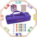 Solid Wood Marbles and Jokers Board Game,Pegs and Jokers Card Game for 2-8 Players,Featuring Interlocking Game Boards,It Comes with 80 Marbles and 4 Decks of Playing Cards for Parties and Game Nights