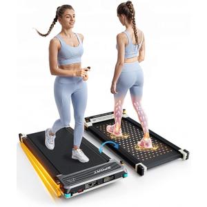 FUNRAY Versatile Walking Pad Treadmill with Incline - Dual-Sided Under Desk Treadmill with Foot Massage,2 in 1 Walking Machine for Home/Office with 330LBS Weight Capacity (Gray)