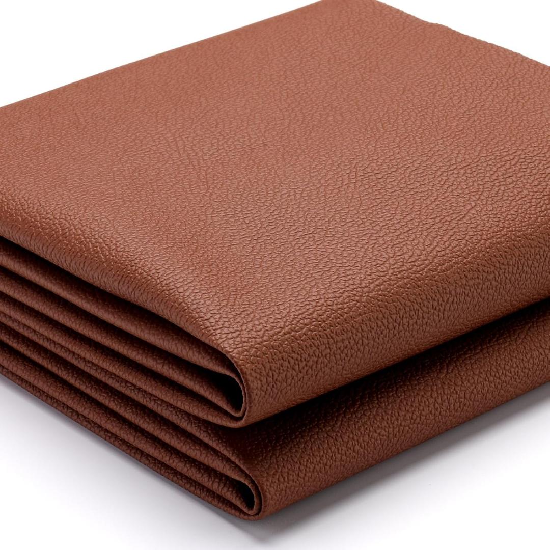 K-Musculo Vinyl Fabric, Marine Faux Leather Upholstery, for Upholstery Crafts, DIY Sewings, Sofa, Handbag, Earrings, Hair Bows Decorations (Brown 54'' X 36'' inch 1Yd)