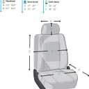 FH Group Front Set Premium Cloth Car Seat Covers for Low Back Car Seat with Removable Headrest, Universal Fit, Airbag Compatible Seat Cover for SUV, Sedan, Beige (Gray)