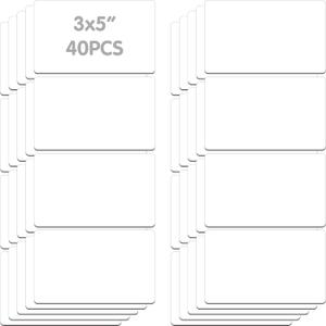 Magnetic Blank Label, 40 PCS Dry Erase Reusable Name Tag Stickers White Reusable Magnets for Whiteboards Locker Fridge School Office Home (Each Measures 3" x 5")