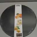 Cilio Slate Round Cheese Board, Natural Stone Tray for Serving Cheese, Charcuterie, Sushi, Appetizers, and More, Black, 11" diameter