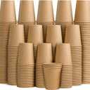 180 Pack 8 oz Paper Cups, Brown Kraft Disposable Paper Coffee Cups, Unbleached Paper Cups for Hot/Cold Beverage Party, Picnic, Travel, and Events.