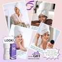 Umisleep Extra Large Microfiber Hair Towel for Women Long, Curly, Thick Hair, Super Soft Anti Frizz Quick Dry Hair Towel Wrap, Ultra Absorbent Hair Turban with Elastic Band White