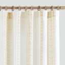 jinchan Boho Linen Curtains 63 Inch Length Country Farmhouse Printed Curtains for Living Room or Bedroom Yellow on White Rod Pocket Back Tab Geometric Light Filtering Drapes Set 2 Panels