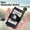 2 x Minimalist Card Holder Wallet for Men,Front Pocket Slim RFID Blocking Pop up Metal Wallet Credit Card Case with Cash Band Airtag Case,12+ Cards Storage