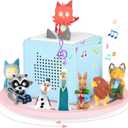 360° Round Turntable for Tonies Box 1/2 Organizer Storage Shelf, Magnetic Stand Holder for Toniebox Player Tonies Figures, Display Collection 10~15 Tonie Box Characters (Pink)