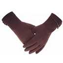 Tomily Womens Touch Screen Phone Fleece Windproof Gloves Winter Warm Wear (Brown)
