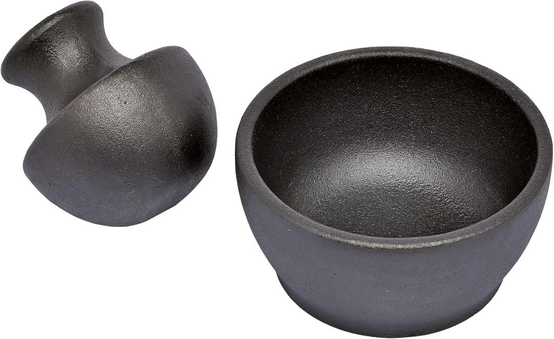 Zassenhaus Manu Cast Iron Mortar & Pestle, 4" x 3", Black