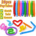 VKTEN 56PCS Party Favors for Kids, 28 Pop Tubes and 28 Mini Pull Back Cars, Birthday Party Favors, Goodie Bag Stuffers, Treasure Box Toys, Classroom Prizes, Carnival Rewards for Boys and Girls