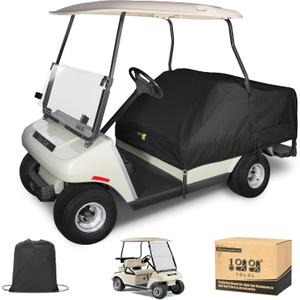 10L0L Waterproof Golf Cart Seat Cover, Universal for Yamaha EZGO Club Car 2+2 Seats Rain Covers | 600D Oxford Golf Cart Seat Protective Covers | Rain & Dust Protection | Easy On/Off for Daily Use