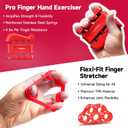 FitBeast Grip Strengthener Forearm Strengthener Hand Grips Strengthener Kit - 5 Pack Adjustable Resistance (Red)