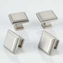 Square Knobs - 10 Pack / 1.3 Inch, Satin Nickel Cabinet Knobs for Kitchen and Bathroom, Modern Dresser and Office Hardware