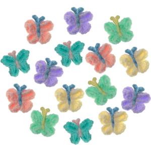 XGNG 18PCS Colorful Woolen Butterfly Patch Crochet Butterfly Applique Hand Crocheted Applique for Clothing Hair Accessories Brooches DIY Handmade Decoration