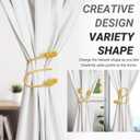 Rope Curtain Tiebacks, 6pcs Decorative Handmade Tie Backs Curtain Holdbacks Holders Cord for Window Sheer Drapes Indoor Outdoor, Gold