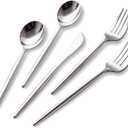 SUT 150Pcs Silver Plastic Silverware, Silver Disposable Cutlery, Heavy Duty Disposable Silverware, Plastic Utensils Include 50 Plastic Forks, 50 Plastic Spoons, 50 Plastic Knives