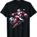 Santa Plays Soccer Christmas Sports Women Men Kids T-Shirt M