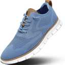 Men's Oxfords Business Shoes Fashion Mesh Casual Dress Walking Sneakers Comfortable Lightweight Soft Sole (Blue), 45