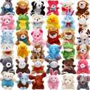 38 Pack Mini Stuffed Animals Party Favors for Kid, Small Plush Stuffed Animal Toy in Bulk for Claw Machine, Carnival Prizes, Plush Keychain Decorations, Valentines Classroom Gift, Animal Stuff Reward