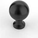 Amerdeco 10 Pack Matte Black Cabinet Knobs Single Hole Cabinet Pulls Round Kitchen Cabinet Knobs Solid Drawer Knobs Dresser Knob for Bathroom Cabinets ZH0041