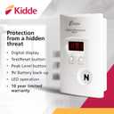 Kidde Carbon Monoxide Detector, Plug In Wall with 9-Volt Battery Backup, Digital LED Display (1 Pack, White)