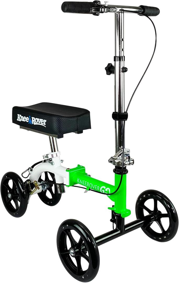 KneeRover GO Knee Scooter - The Most Compact Portable Knee Walker for Adults for Foot Surgery, Broken Ankle, Foot Injuries - Foldable Knee Rover Scooter for Broken Foot Injured Leg Crutch Alternative