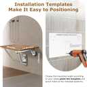 20" Wall Mounted Folding Shower Seat with Stainless Steel Bracket, Structural Stability, 500 lb Capacity, Space-Saving, Teak Shower Bench for Elderly, Disabled, Pregnant Women, Kids