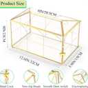 12.6" Glass Wedding Card Box with Lock, Large Gold Metal Card Box for Party Reception HoneyMoon Fund Box, Wedding, Baby Showers, Birthdays, Bridal or Graduation Party Box