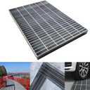 Outdoor Galvanized Steel Drain Grate,15.7x15.7 Heavy Duty Drain Cover,B125 Class Channel Grate,Rust-Proof Metal Sewer Grate,Silver Square Drainage Grate for Driveway,Garage,Yard (16*16in)