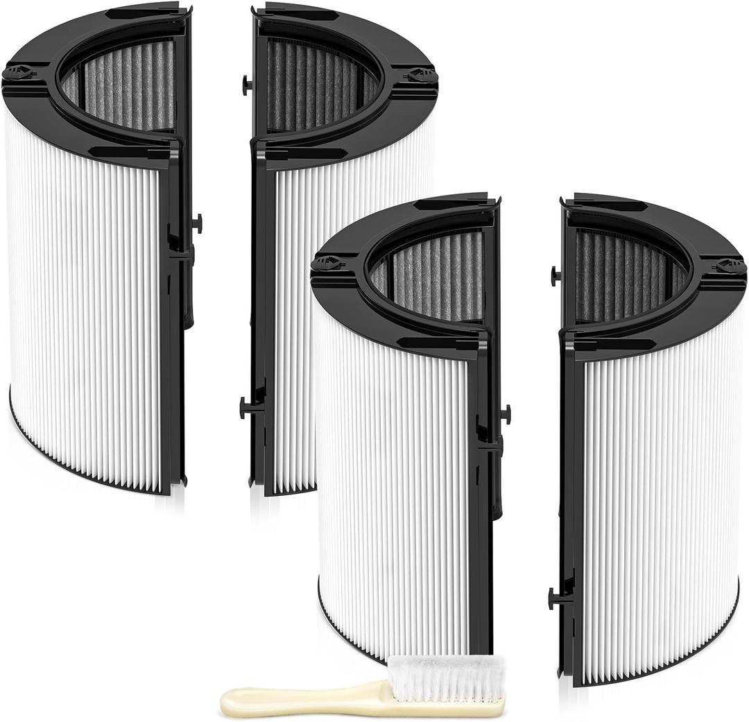 360 Combi Glass H13 Hepa + Activated Carbon Filter Compatible with Dyson HP1 PC1 HP10 TP07 TP10 TP06 HP06 TP04 HP04 PH01 PH02 PH03 PH04 HP09 TP09 HP07 Air Purifier, 2-in-1 Replacement Filters, 2 Pack