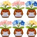 Wavwavw 6 Pcs Employee Appreciation Gifts Bulk Administrative Professionals Week Gift Thank You Volunteer Team Coworkers Staff Positive Handmade Crochet with Inspirational Card(Forget Me Not)