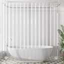 AmazerBath Extra Wide Shower Curtain Clear 108 Inches Wide, Wrap Around Shower Curtain for Clawfoot Tub, Heavy Duty PEVA with 3 Weighted Stones and 18 Grommet Holes, 108x72 Inches