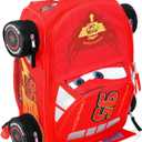 Disney Cars Mini Backpack for Kids - Bundle with 14 Lightning McQueen Backpack with Water Bottle, Stickers, More | 3D Lightning McQueen Travel Bag Set for Girls, Boys