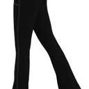 Sunzel Flare Leggings for Women with Pockets, High Waisted Tummy Control Yoga Pants, Wide Leg Denim-Look (Black, S)