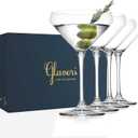 Glaver's Martini Glasses Set of 4 Cocktail Glasses, 10.5 Ounce Stemmed Margarita Glasses, for Bar, Martinis, Cosmopolitan, Gimlet, Elegant Packaging