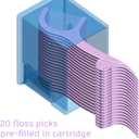 3 x Shaker Dental Floss Picks Travel Case, Dispenser with 5 Cartridges (20 High-Performance Floss Picks Pre-Filled Each), Sleek & Perfect for Handbags, Blue