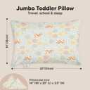 KeaBabies Toddler Pillow with Pillowcase, Jumbo 14X20 - Soft Organic Cotton Toddler Pillows for Sleeping - Machine Washable - Perfect for Travel, Toddler Bed Set (Wild Picnic)