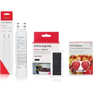 Frigidaire PurePour PWF-1 (FPPWFU01) & PureAir Ultra II (PAULTRA2) & PureFresh (FRPFUFV2) Water & Air Filter Combo Kit (Regular)