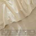 MooMee Flat Top Sheet Only 100% Washed Cotton Linen Like Textured Breathable Durable Soft Comfy (Almond Milk Grey, Queen)