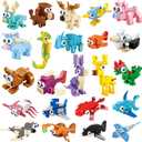 Party Favors for Kids - 24 Pack Animals Building Blocks for Goodie Bags Stocking Stuffers Classroom Prizes Birthday Gifts Toy Building Sets for Kids 6-12yrs