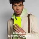 Magnetic for iPhone 15 Case, Compatible with MagSafe, [Screen Protector + Full Camera Protection], Silicone Shockproof Anti-Scratch Protective Phone Case for iPhone 15, Fluorescent Green