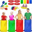 Potato Sack Race Bags - 32PCS Outdoor Games Sack Race Bags for Adults and Kids,3 Legged Race Bands,Egg Spoon Relay Race,Bean Bag Toss,Party Games for Kids,Field Day Games for Adults