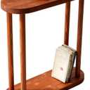 Oval Solid Wood Narrow Side Table, Slim End Table, Small Coffee Table (Chestnut, XLarge)