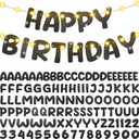 TaoBary 112 Pcs DIY Letter Banner Glitter Custom Banner Kit Customizable Banner Including 107 Letters and Numbers 3 Rope for Halloween Birthday Party Personalized Decor(Black)