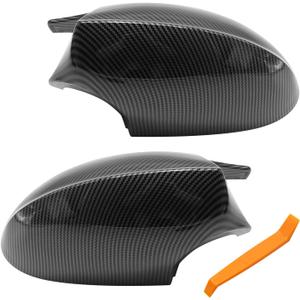 Carbon Fiber Side Mirror Cover Caps Carbon Fiber Pattern Rear View Mirror Housing Replacement for BMW E90 E91 E92 E93 PRE-LCI M3 Style
