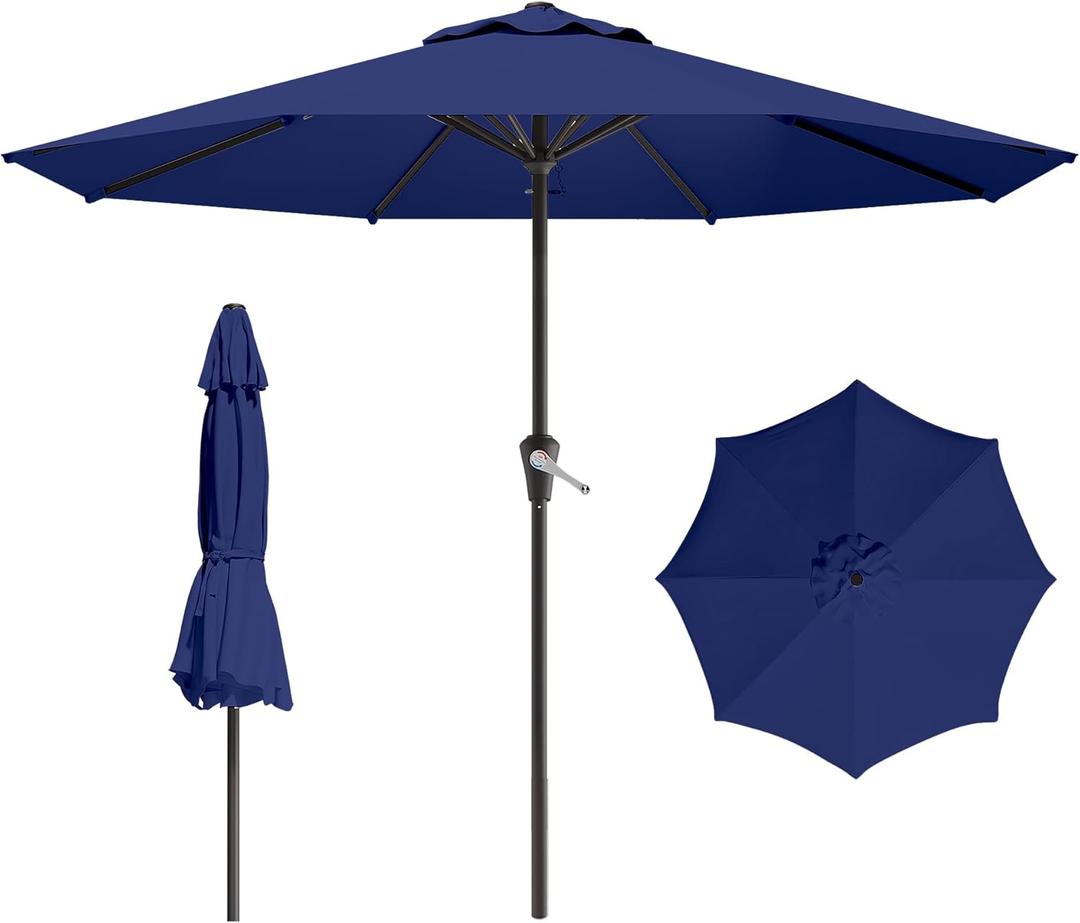 11 FT Patio Umbrella for Outdoor, Outdoor Table Umbrella, Outdoor Patio Umbrellas with 8 Sturdy Ribs, Patio Umbrellas for Market, Garden, Deck, Backyard, Pool (Navy)