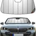 Pigenius Windshield Sun Shade forBMW 5 Series Sedan & M5 (G30/F90) 2017-2023, Fits 530i 540i 530e M550i M5, Metallic Silver Finish