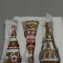 3 Pack Gingerbread Christmas Tree Figurines Christmas Tabletop Decorations Resin Gingerbread Cone Tree Decor Figurines for Xmas Home Centerpieces Tiered Tray Ornament Gifts