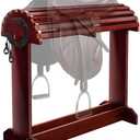 Essenhome Extra-Large Wood Saddle Rack - Non-Abrasive Design, Bridle Rack & Heavy-Heavy Duty Saddle Stand for Equestrian Homes Horse Tack Room Organization 27.6"x11.8"x27.9" (Mahogany)